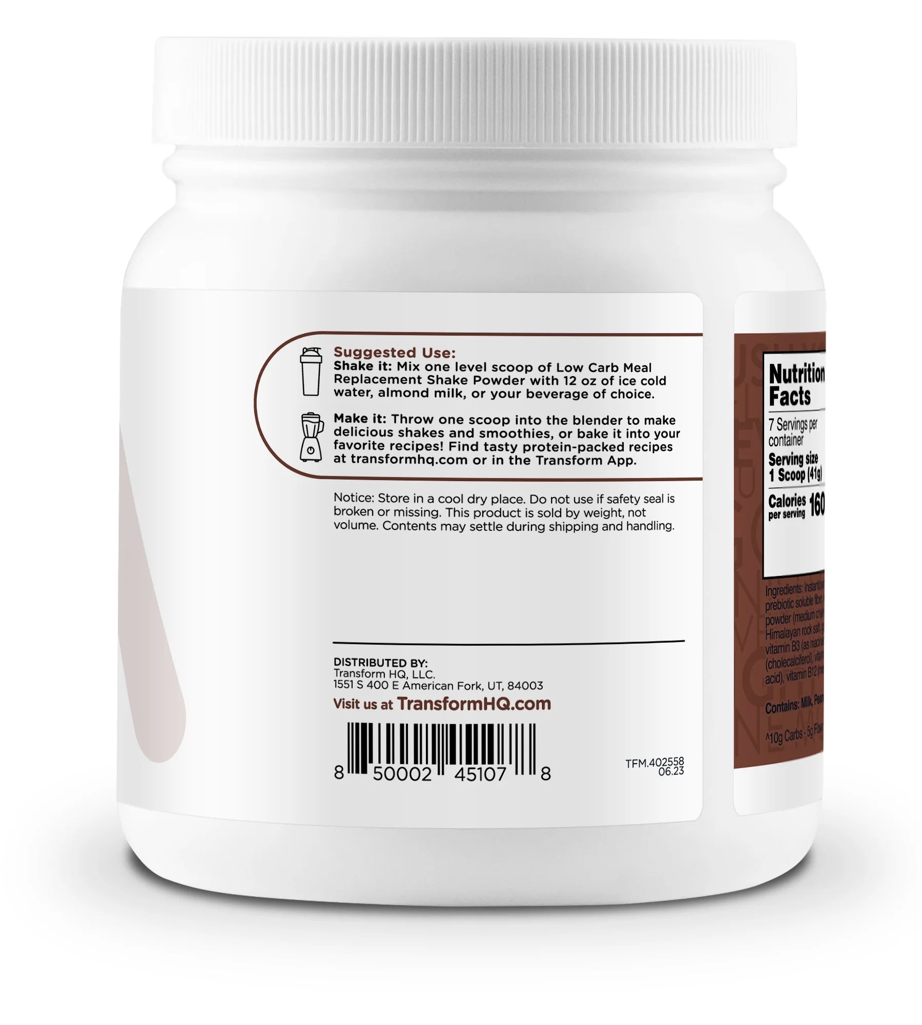 Meal Replacement Shake Powder 7 Servings (Chocolate Peanut Butter) - Gluten Free, Non-Gmo