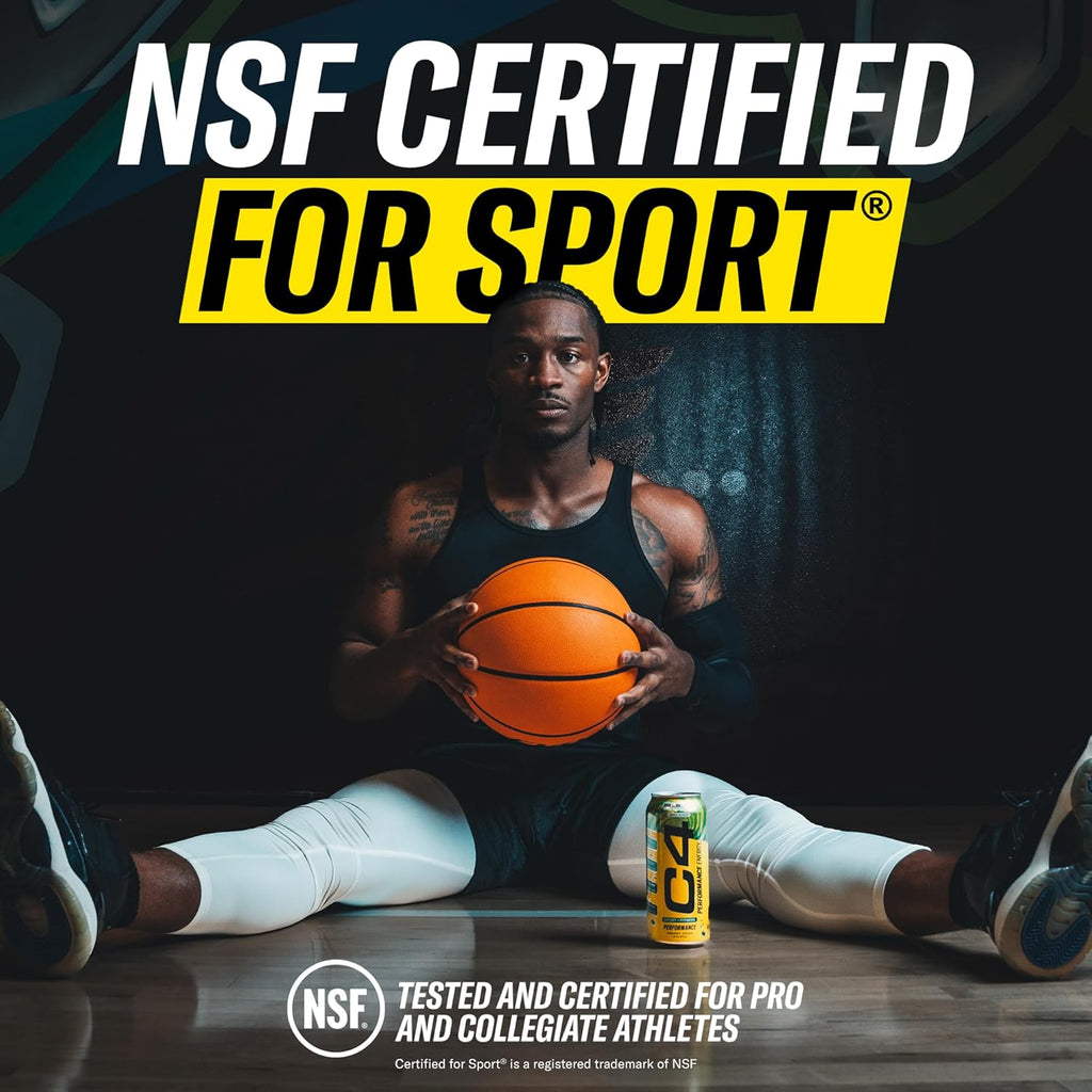 C4 Performance Energy Drink | Zero Sugar Carbonated Preworkout Energy | 200Mg Caffeine with Beta Alanine | Mango Foxtrot | 16 Fl Oz (12 Pack)