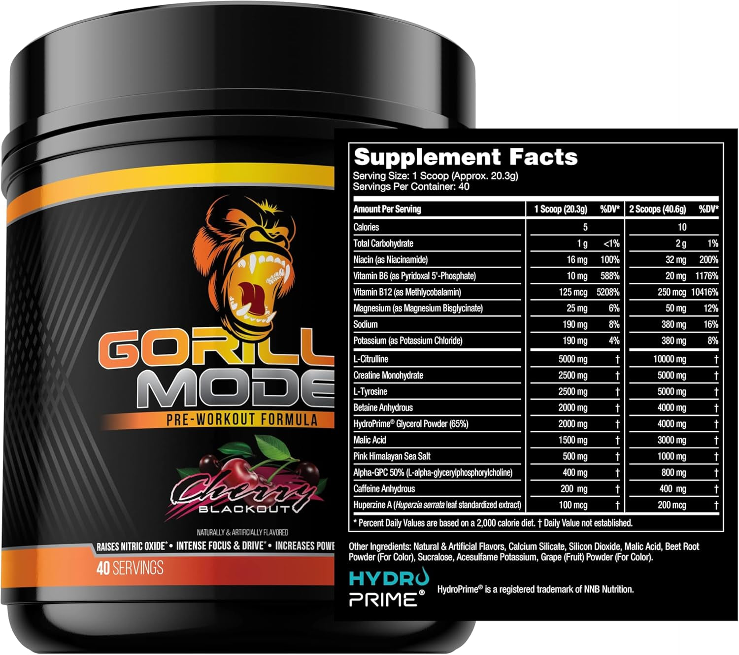 Pre Workout - Massive Pumps Laser Focus Energy Power - L-Citrulline, Creatine, L-Tyrosine, Betaine, Hydroprime, Alpha-Gpc, 400Mg Caffeine, Huperzine a - 812G (Cherry)