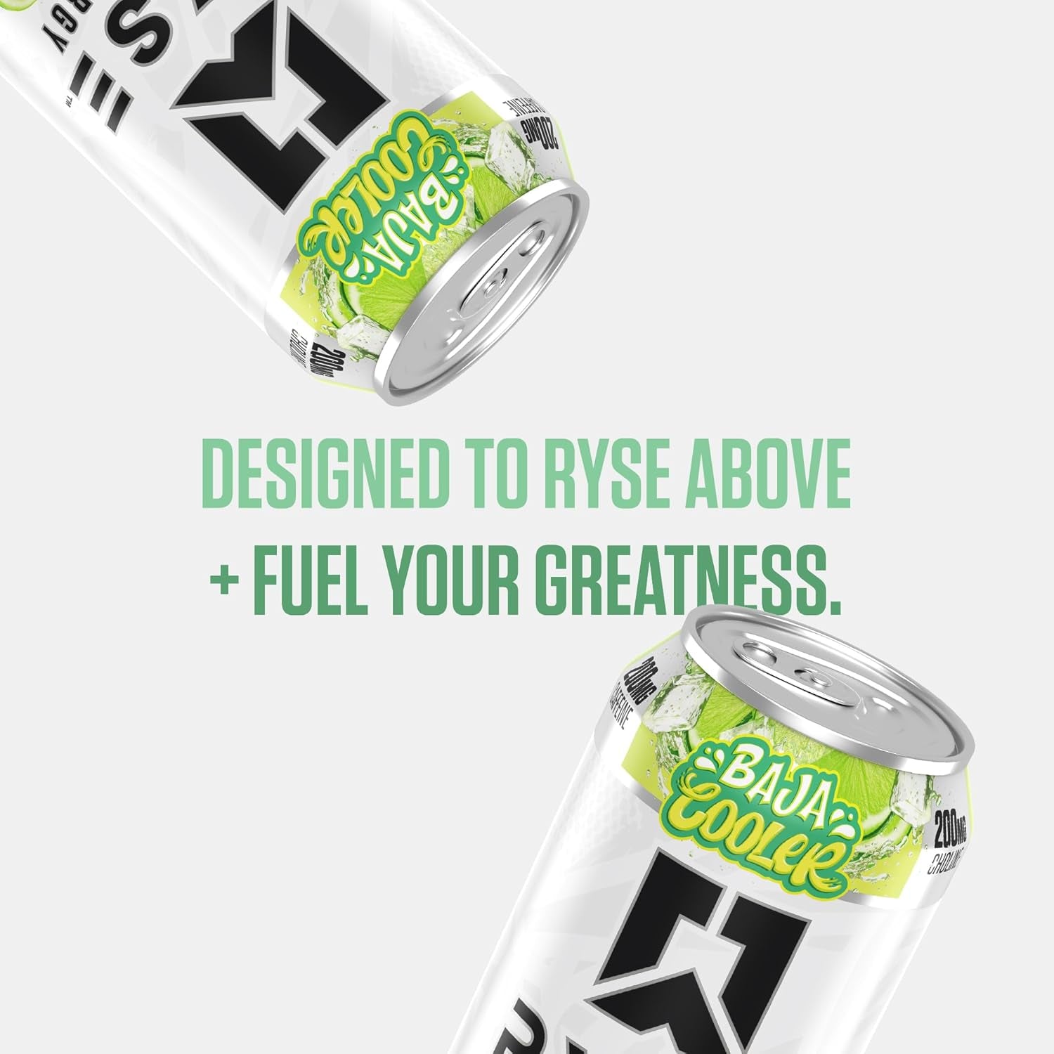 RYSE Fuel Energy Drink - Baja Cooler - Sugar Free, Gluten Free & Vegan - 200Mg Natural Caffeine, Taurine & Choline for Focus & Energy - No Artificial Colors - 16 Fl Oz Cans (12-Pack)