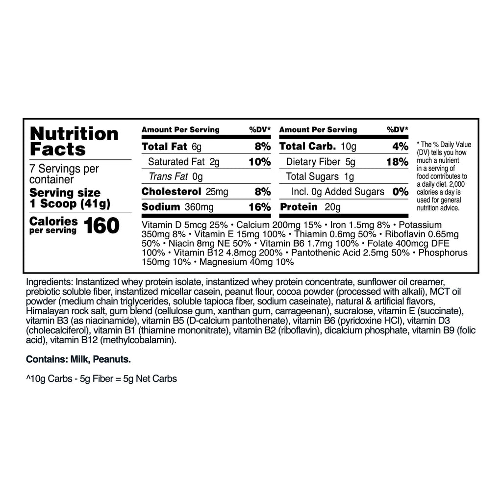 Meal Replacement Shake Powder 7 Servings (Chocolate Peanut Butter) - Gluten Free, Non-Gmo