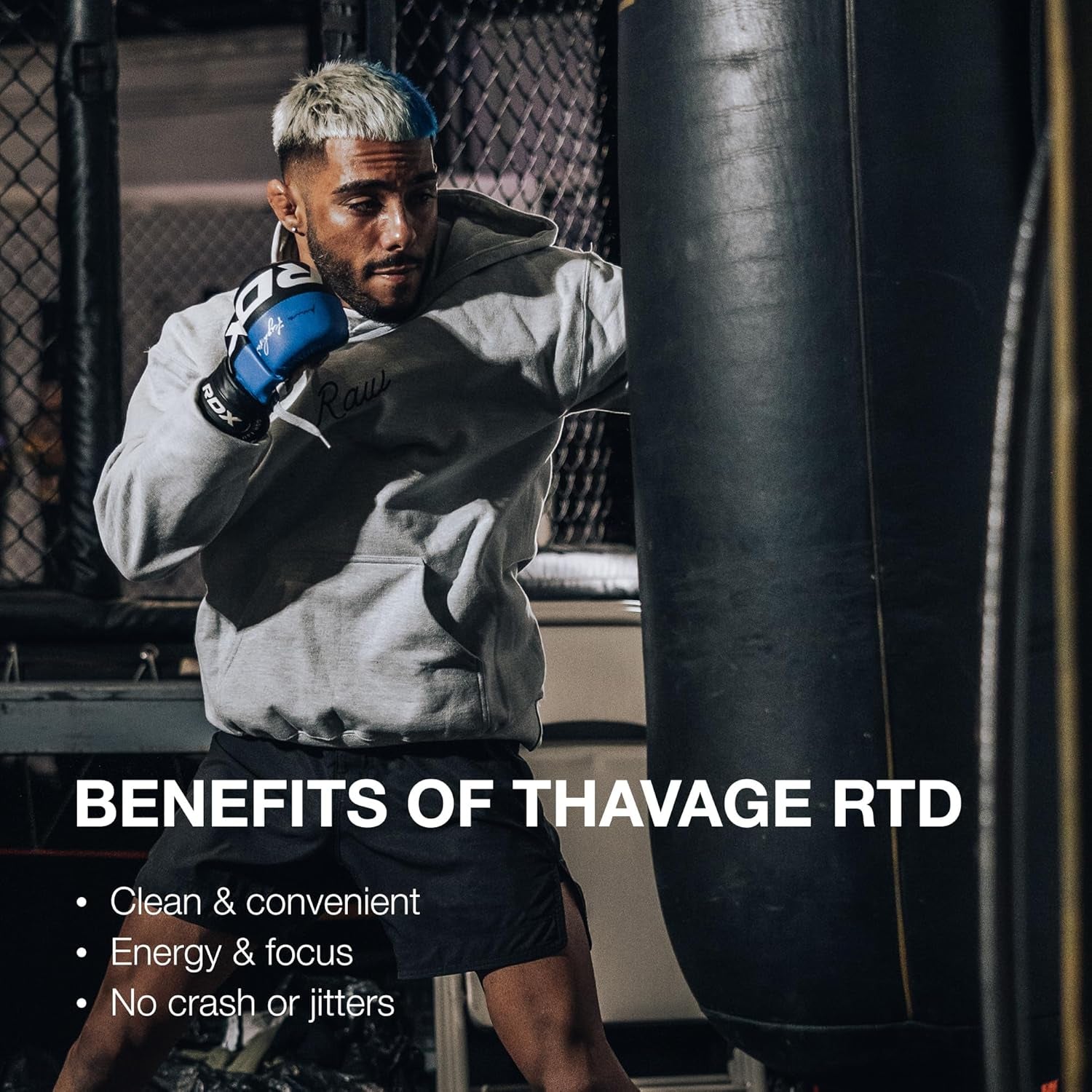Ready to Drink Pre-Workout Drink - BUM Thavage RTD Preworkout Shakes - Energy Supplement Drinks with Beta Alanine, L-Citrulline & Caffeine - Zero Sugar (12 Pack, Stberry Mango)